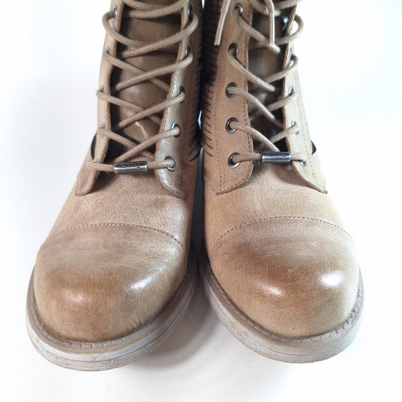 Circus By Sam Edelman Gatso Emo Faux Leather Taupe Women's Combat Boots, 9.5 - Picture 5 of 14